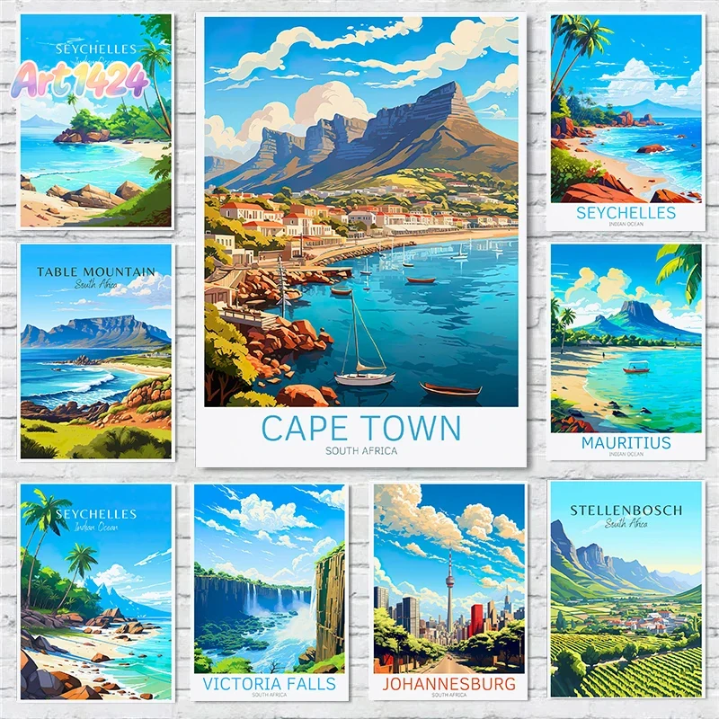Office Table Home - Poster Pemandangan Wisata Afrika Seychelles Victoria