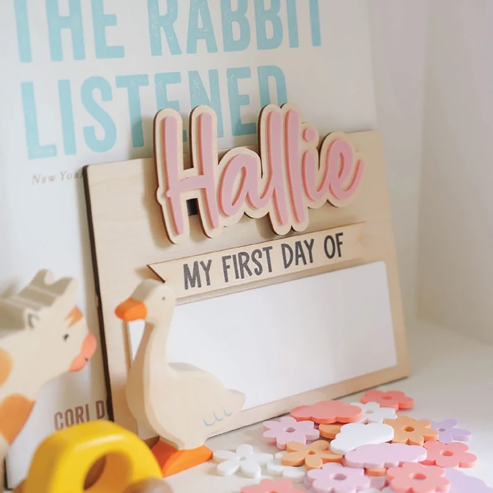 Home Office Design - 1 Buah Plakat Nama Kayu Sekolah