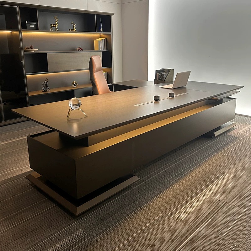 Desk Drawer Small - Meja Kantor Eksekutif Hitam Kuat, Meja