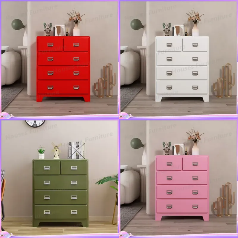 Office Table Home - Lemari Sepatu Logam 5 Laci Vintage,