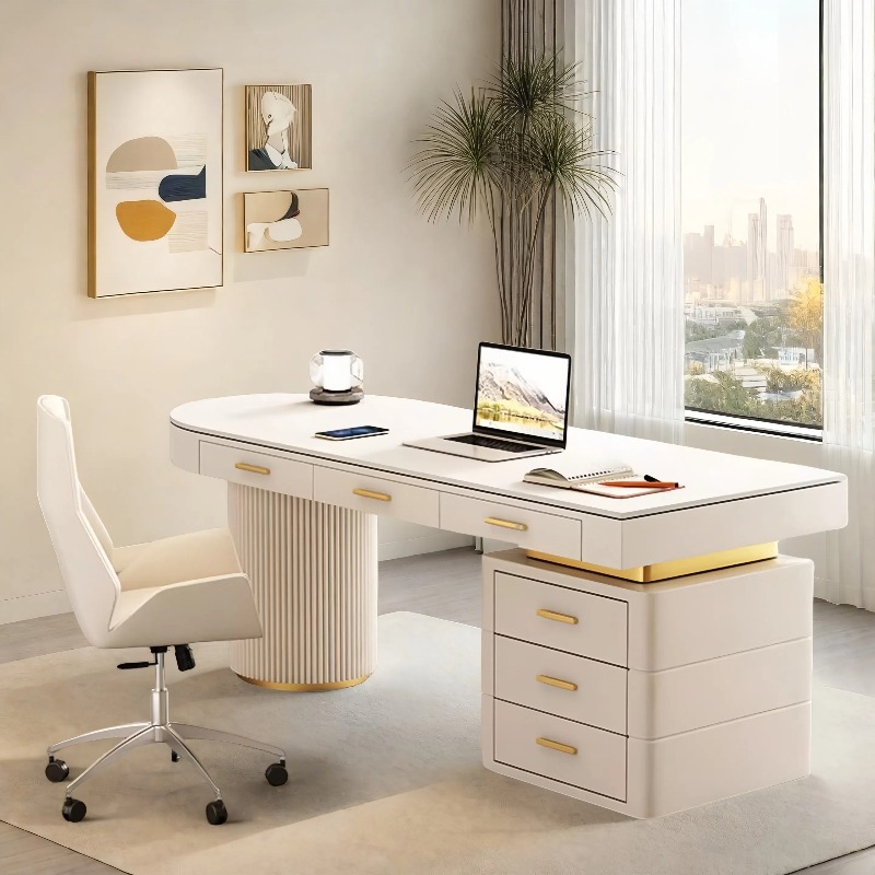 Desk Drawer Small - Meja Kantor Modern Kecil Putih Gaya