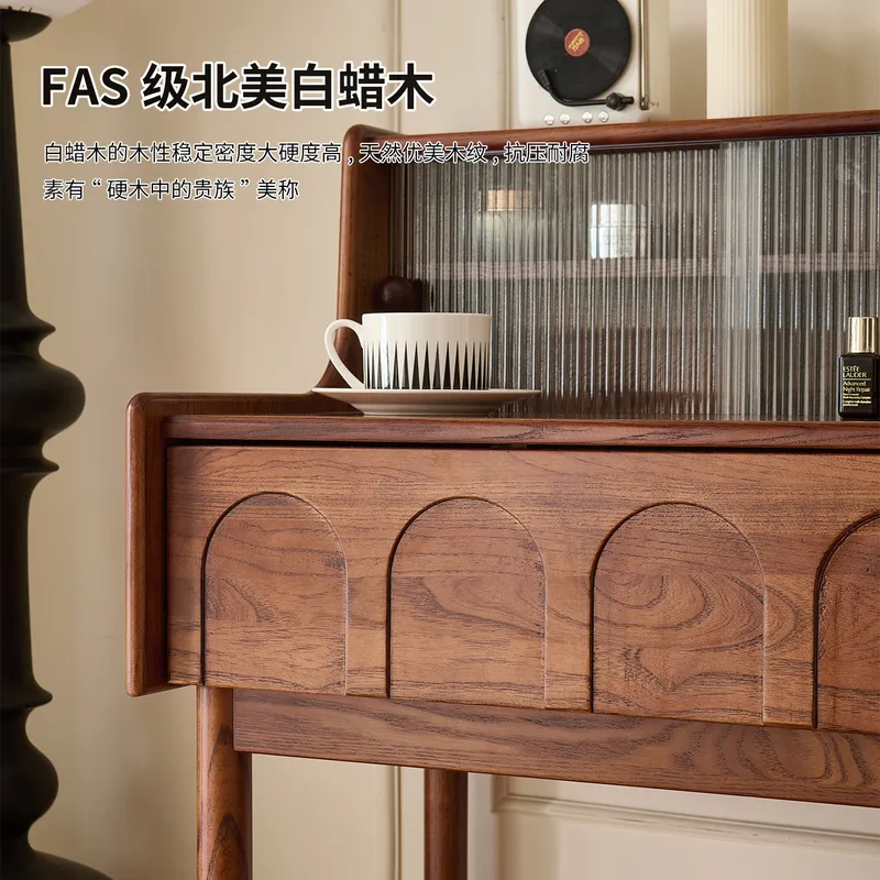 Meja Rias Kayu Solid Gaya Abad - Desk Drawer Small ulasan dan harga