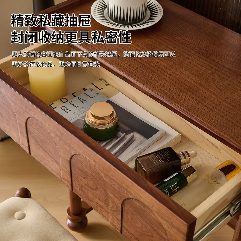 Meja Rias Kayu Solid Gaya Abad - Desk Drawer Small ulasan dan harga
