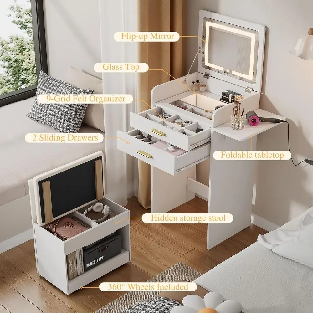 Meja Rias Kompak dengan Cermin - Desk Drawer Small ulasan dan harga
