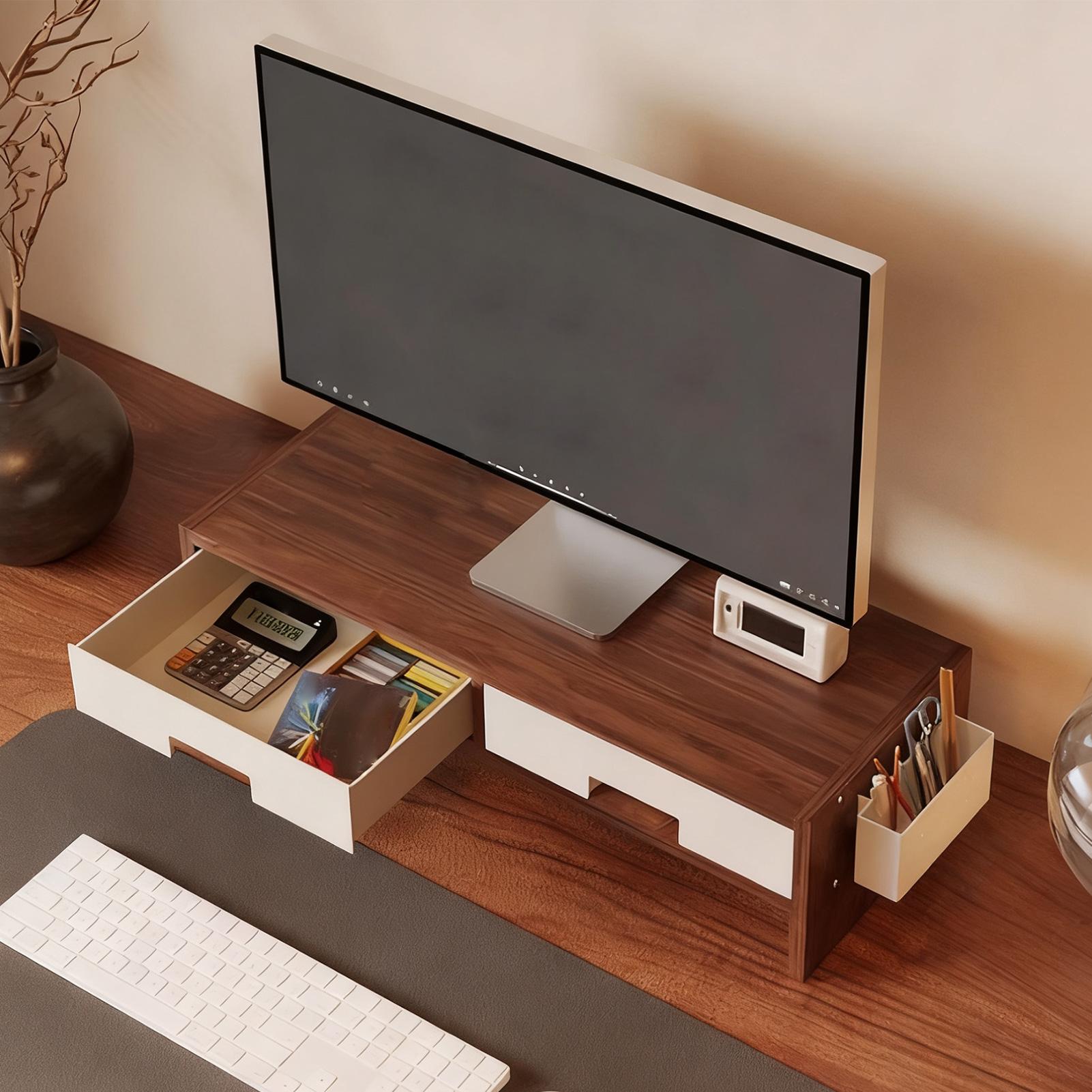 Penyangga Monitor Meja dengan  - Desk Drawer Small ulasan dan harga