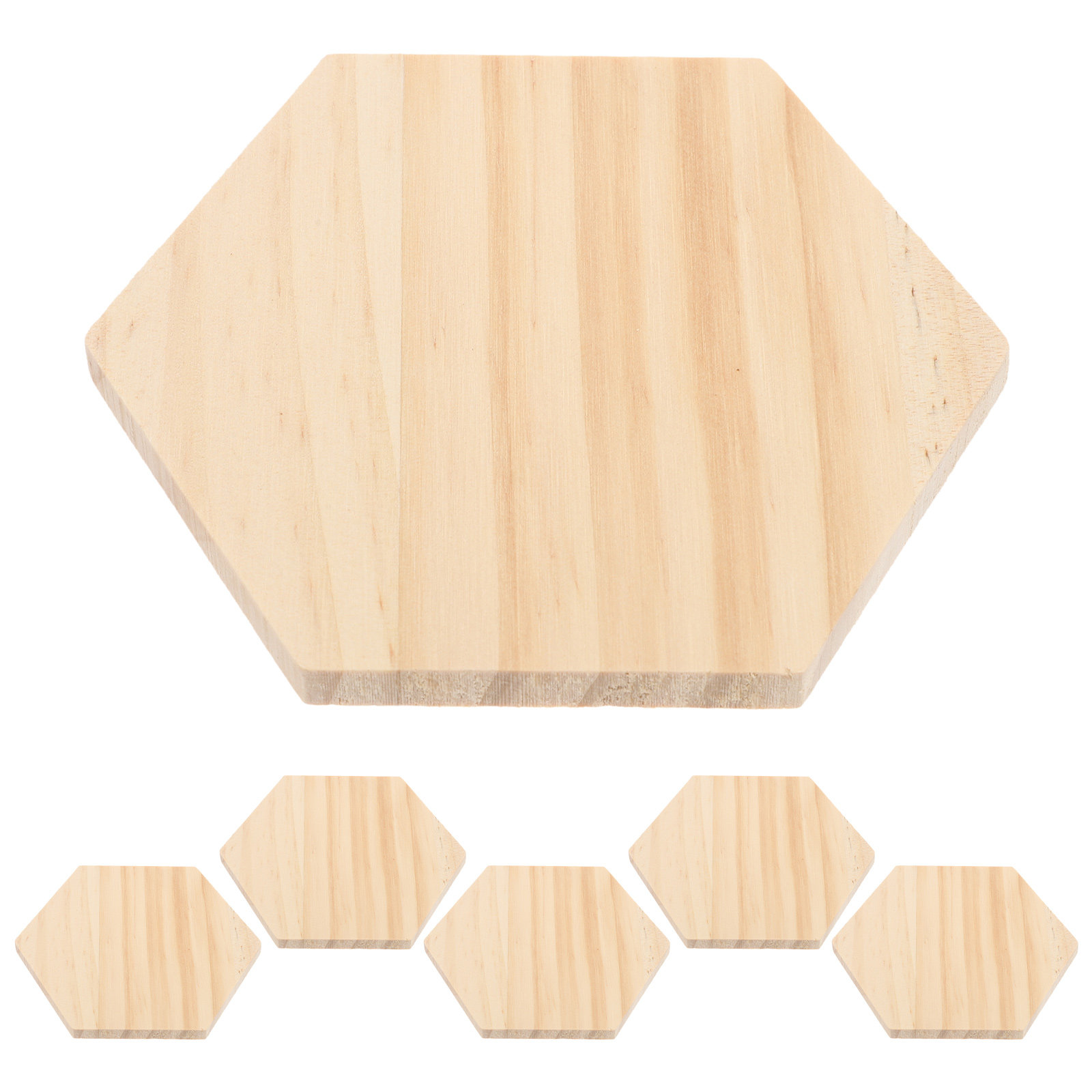 6 Buah Alas Gelas Kayu Heksago - Office Table Home ulasan dan harga