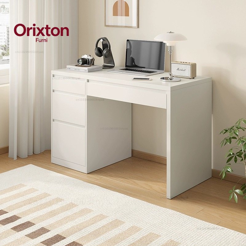 Meja Kantor Berdiri Putih Kayu - Desk Drawer Small ulasan dan harga