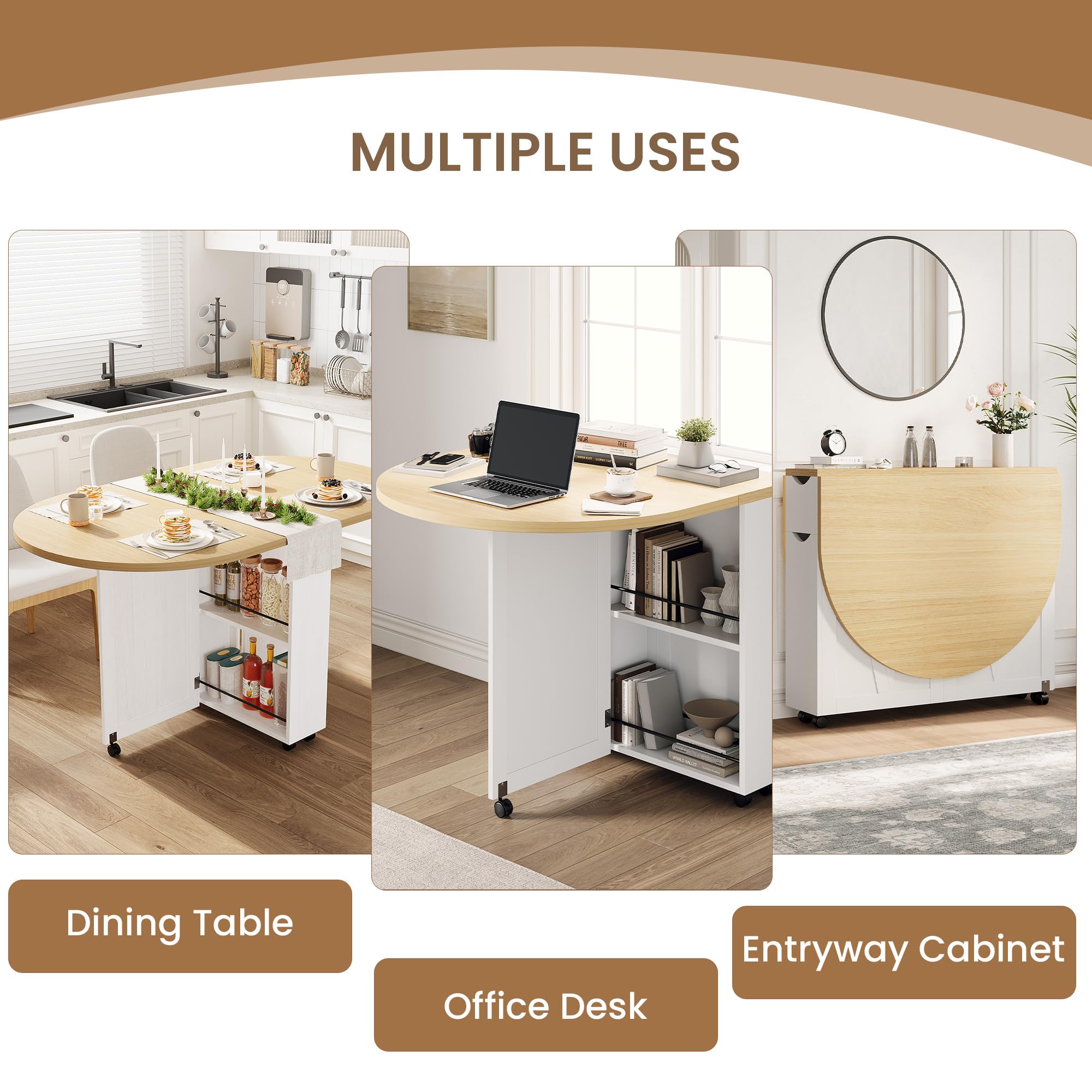 Meja Makan Lipat 3-in-1 Dengan - Desk Drawer Small ulasan dan harga