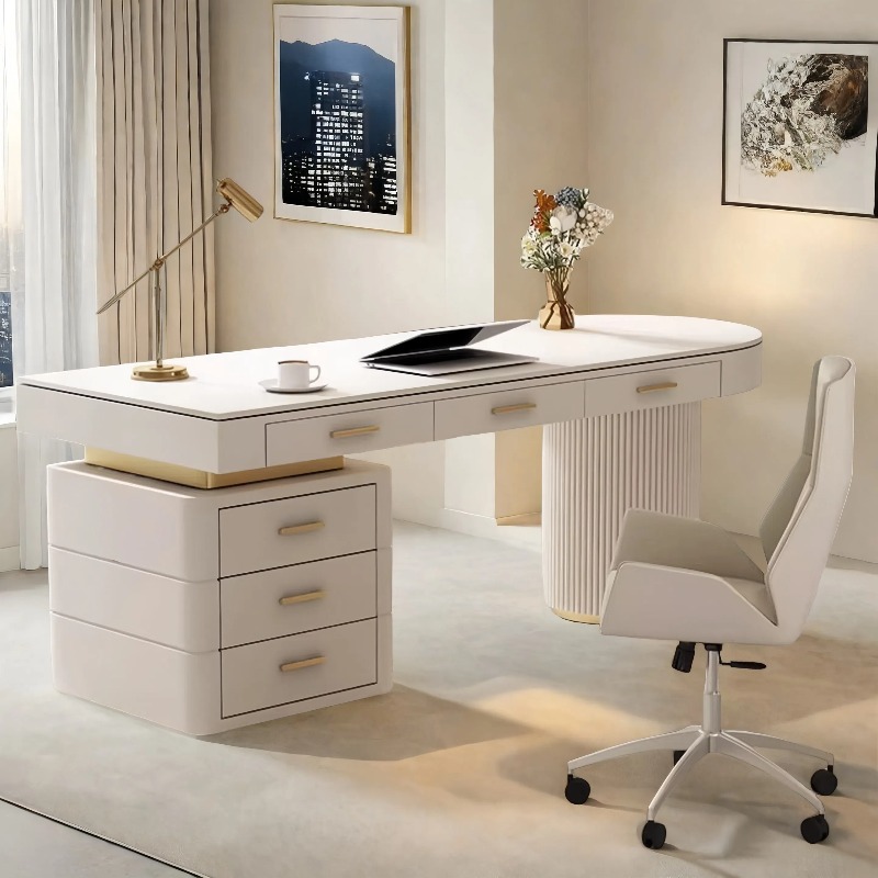Meja Kantor Modern Kecil Putih - Desk Drawer Small ulasan dan harga