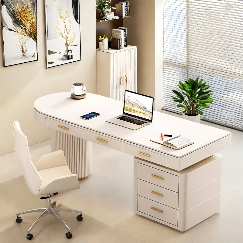 Meja Kantor Modern Kecil Putih - Desk Drawer Small ulasan dan harga